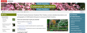 screenshot of Extension Gardener Plant Toolbox