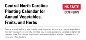 Screenshot of planting calendar publication