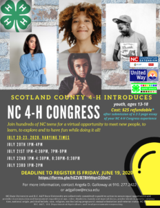 NC 4H Congress 2020 flyer