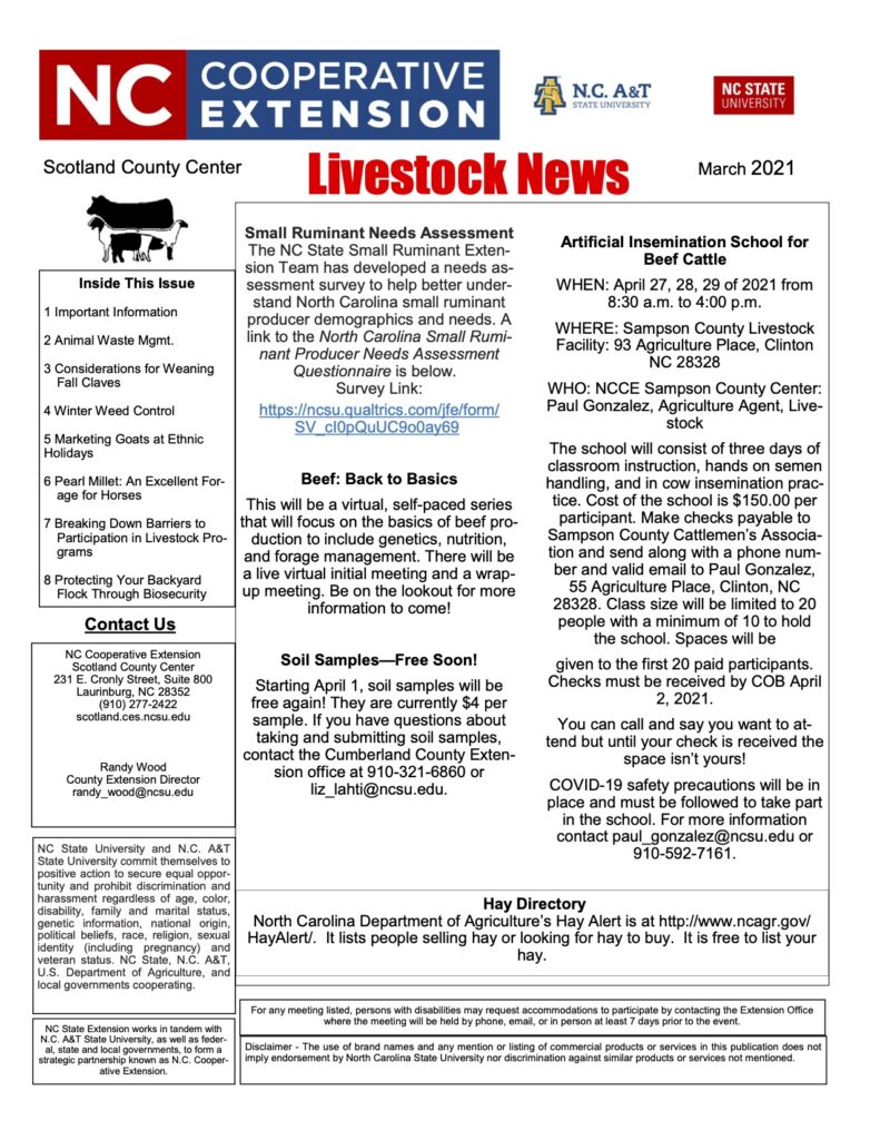 Livestock Newsletter 