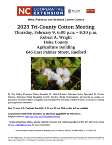 Cover photo for 2023 Tri-County Cotton Production Meeting