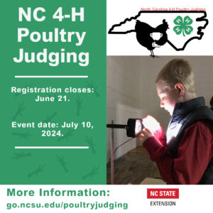 NC 4-H Poultry Judging. Hosted by NC State Extension and NC 4-H