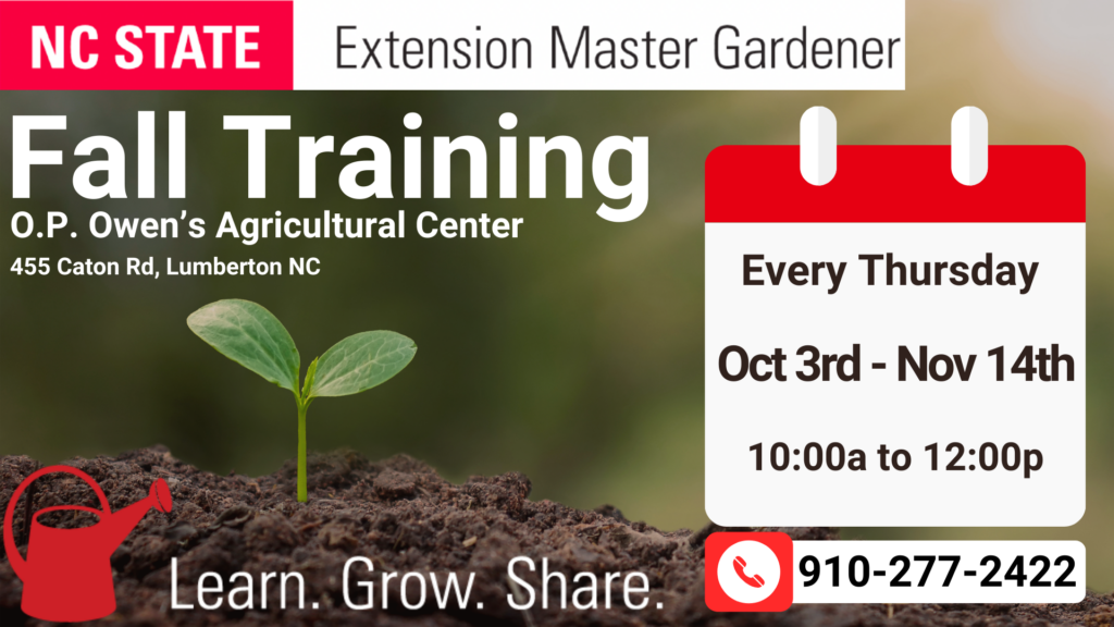 Extension Master Gardener Fall Training.