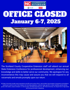 Office Closed for State Ext Conf.