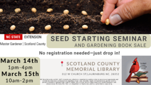 Cover photo for Master Gardeners Host Seed Starting Seminar at Scotland County Memorial Library