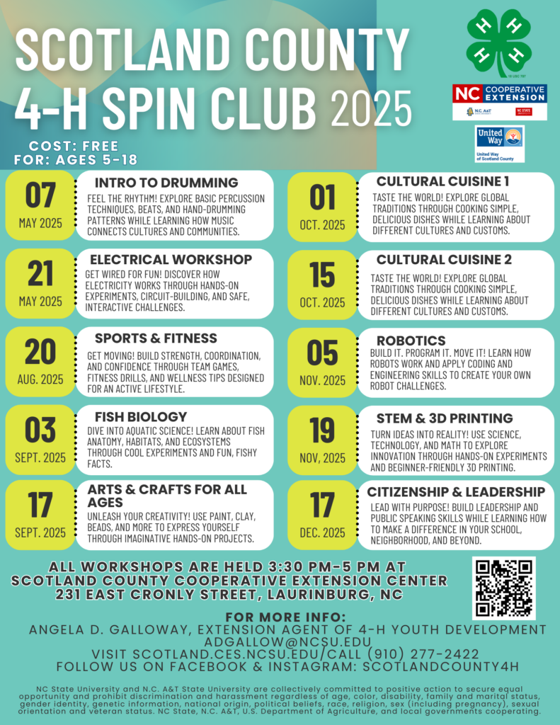 4-H SPIN Club Calendar 2025