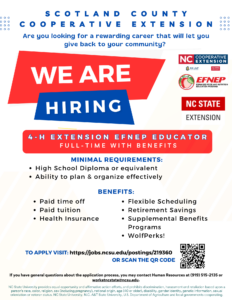 4-H EFNEP Hiring flyer